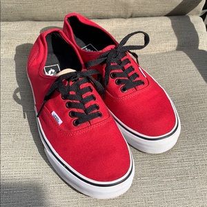 Vans Authentic Shoe | Red/White/Black | Size 10.5